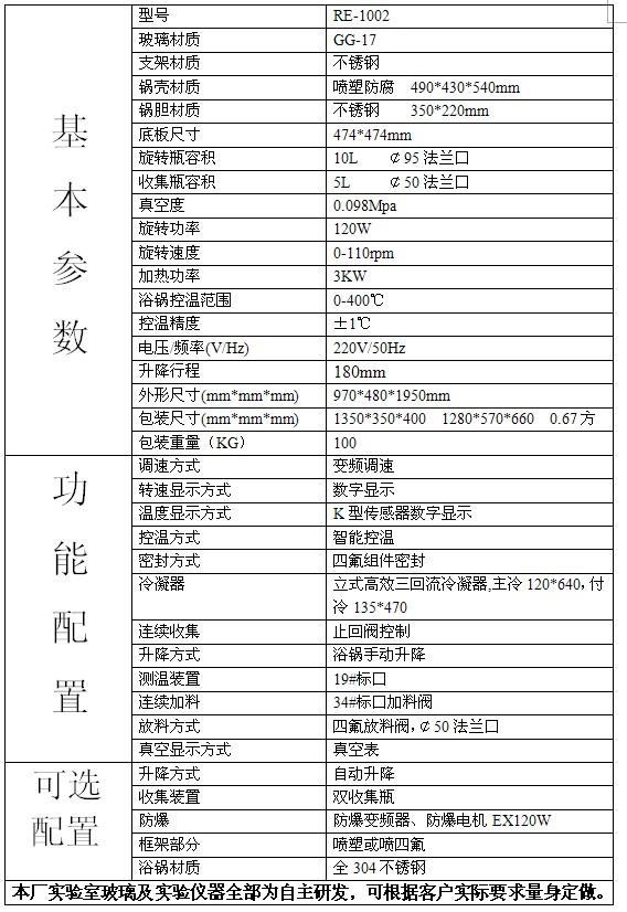 RE-1002型10L旋轉(zhuǎn)蒸發(fā)器/旋轉(zhuǎn)蒸發(fā)儀/旋蒸/蒸發(fā)器